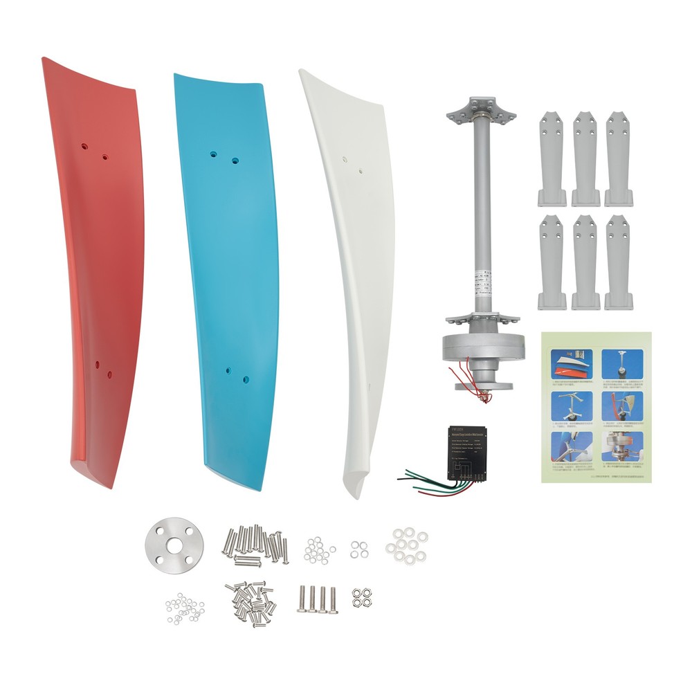DC 3 Blades Helix Wind Turbine Generator Kit Vertical Axis Wind Power Controller