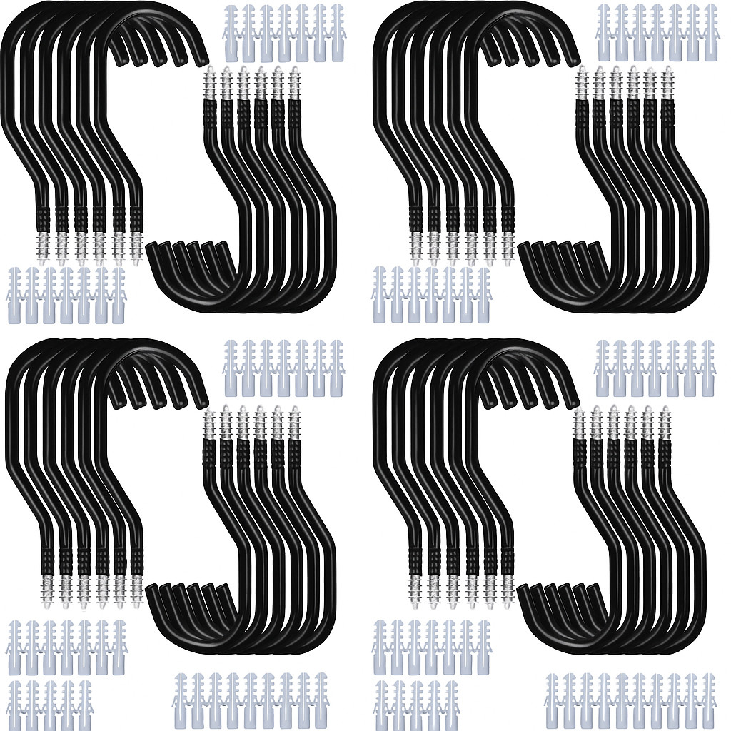 48PC Garage Storage Hooks Bike Tool Storage Hook Set Screw In Hooks 100LBS / Per