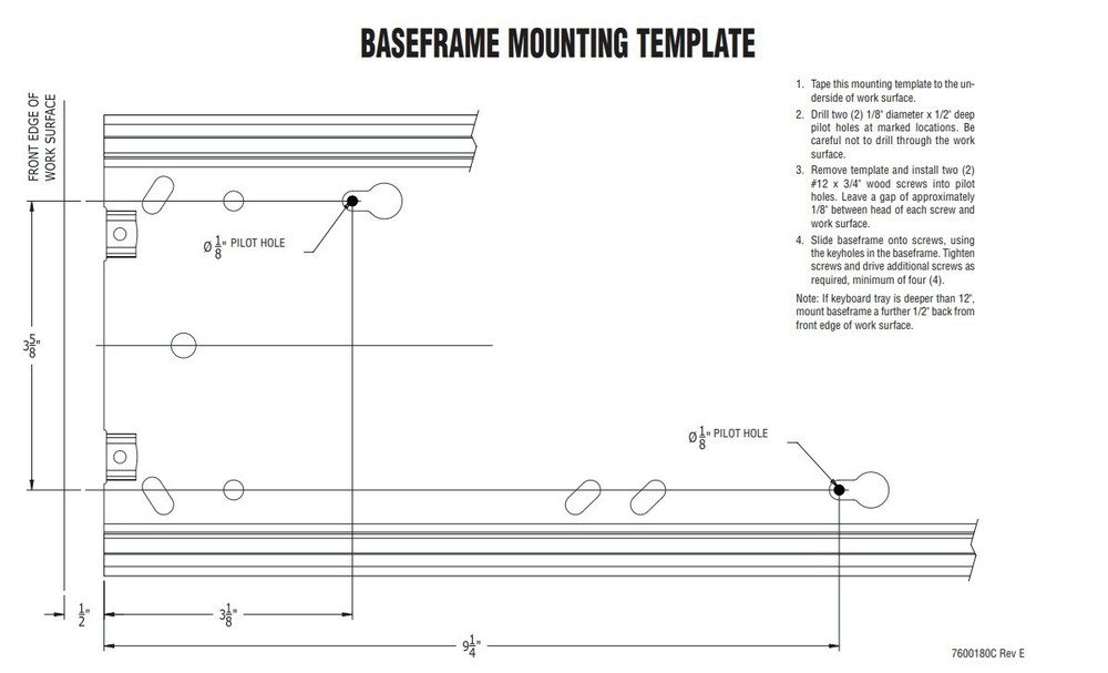 3M Keyboard Platform, Adjustable w/ mounting baseplate