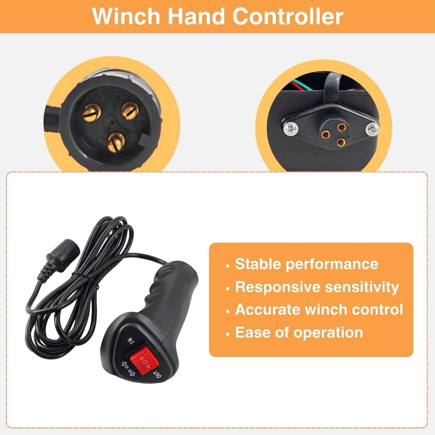 12V 8000lb Winch Solenoid Contactor Relay kit w/Control Box 4 Pre-Wired Cables