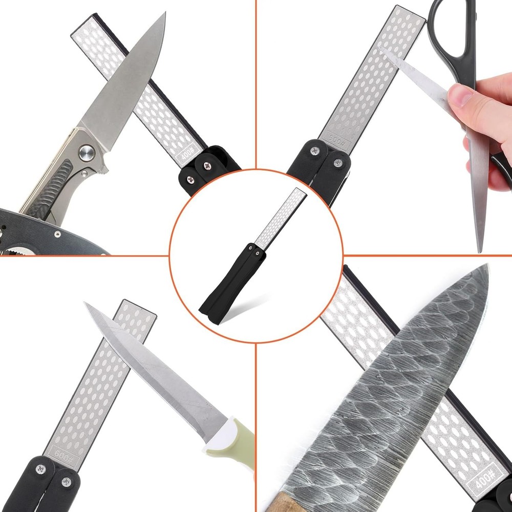 Double Sided Folded Pocket Diamond Knife Sharpening Stone Sharpener Tool
