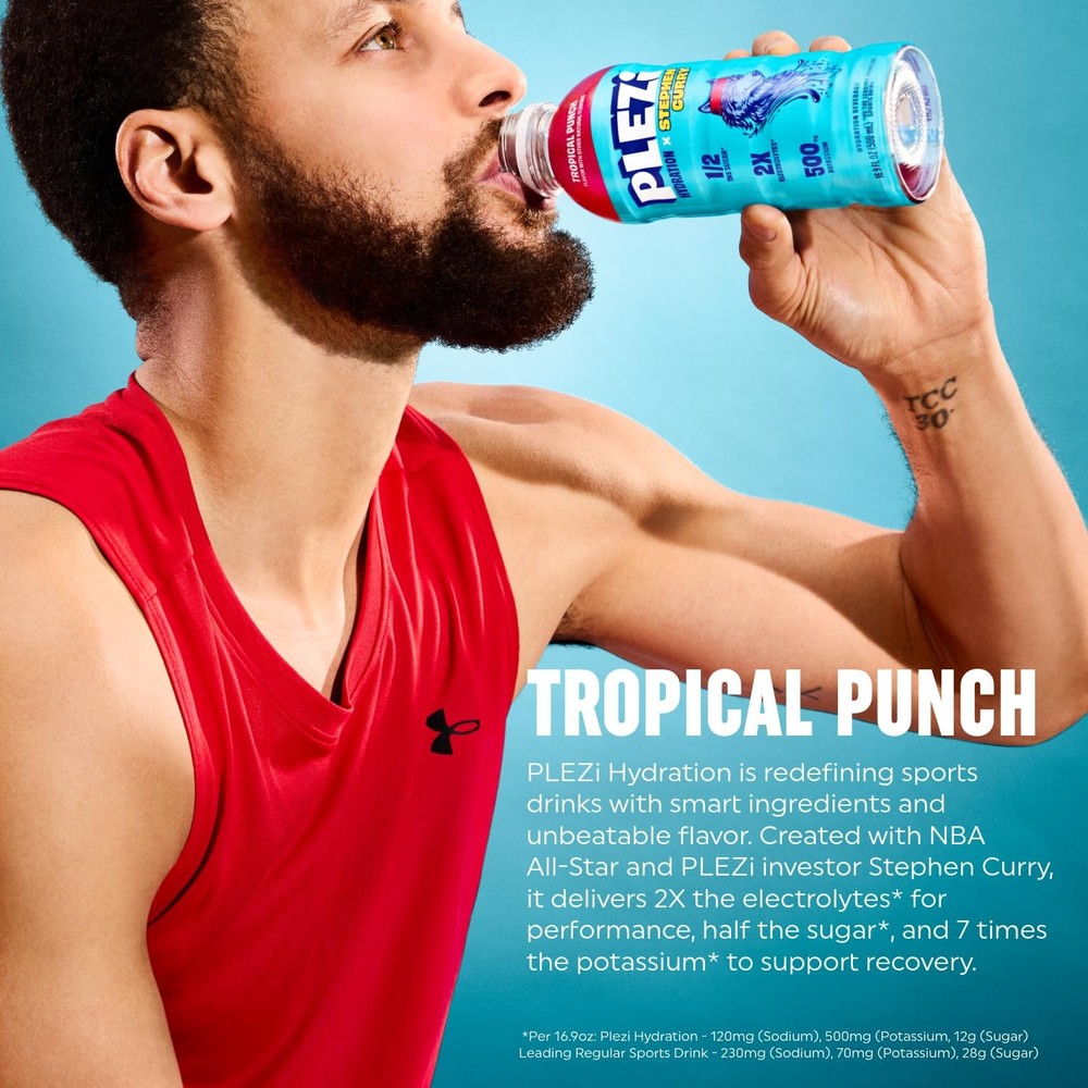 Tropical Punch Hydration Drink with 2X Electrolytes - Low Sugar - 12 Pack