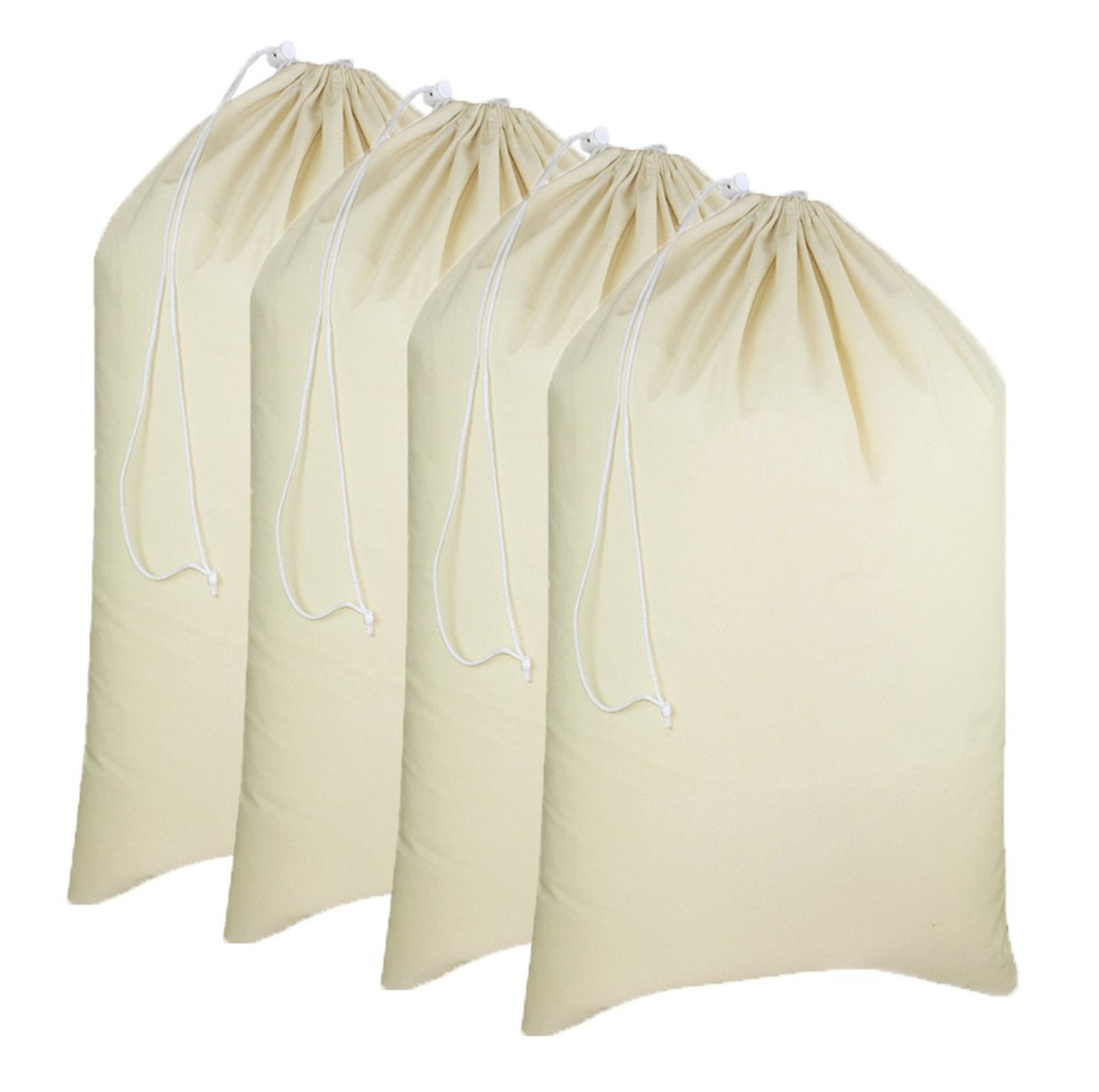 Extra Large Laundry Bags -4 Pack Heavy Duty Durable Cotton Canvas Drawstring ...