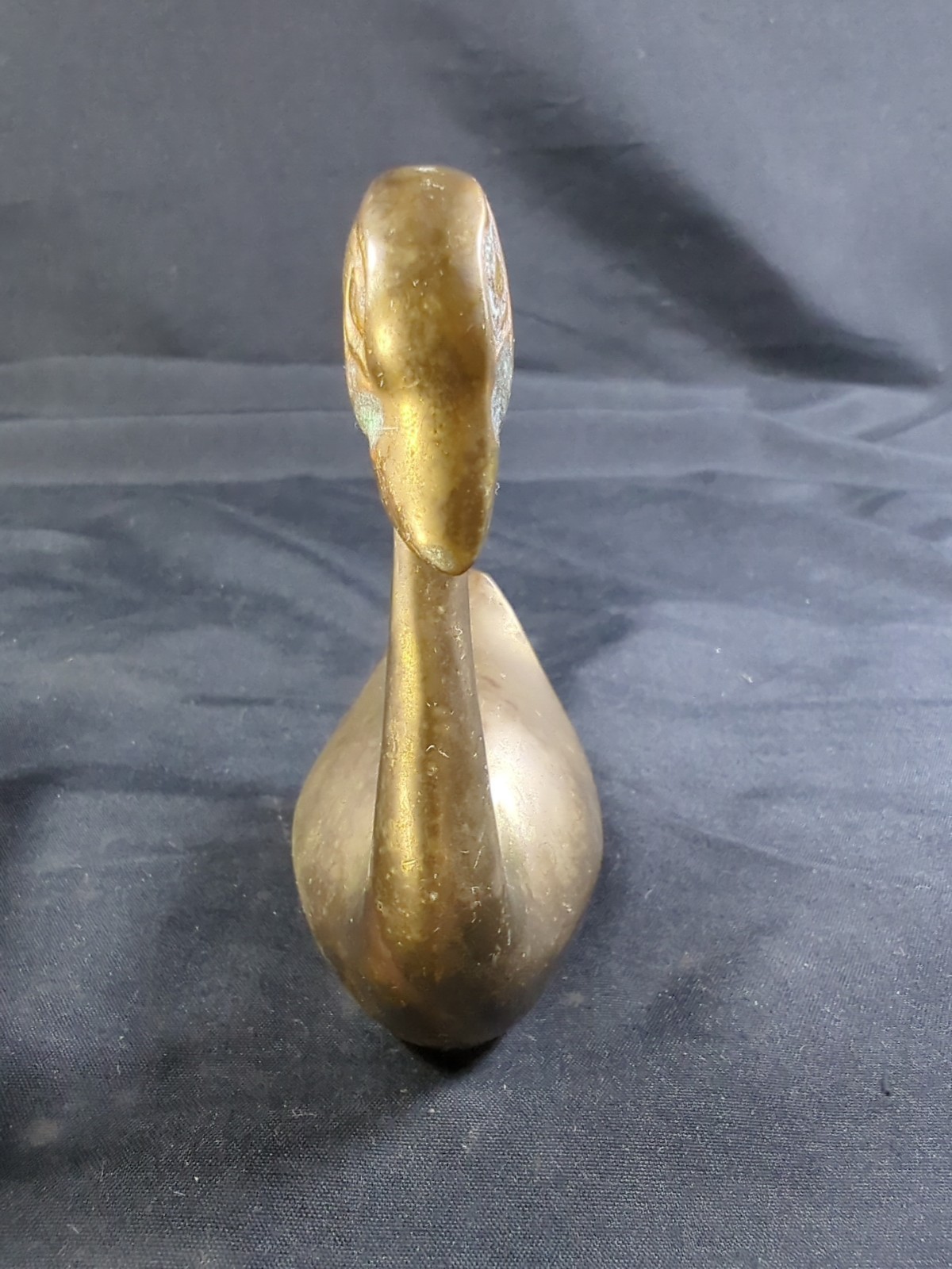 Pair Of Vintage Miniature solid Brass Swan Figurines Mid Century Modern Unique