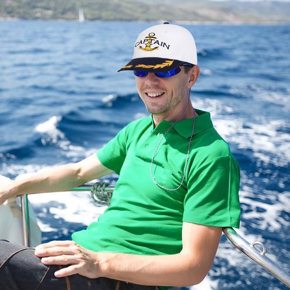 2 Pcs Captain Hat and First Mate Hat Set Matching Skipper Boating Baseball Ca...