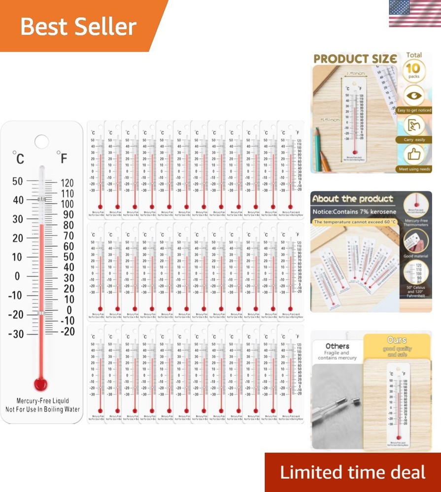 Comprehensive 10 Pc Thermometer Set - Perfect for Teaching Temperature Concepts