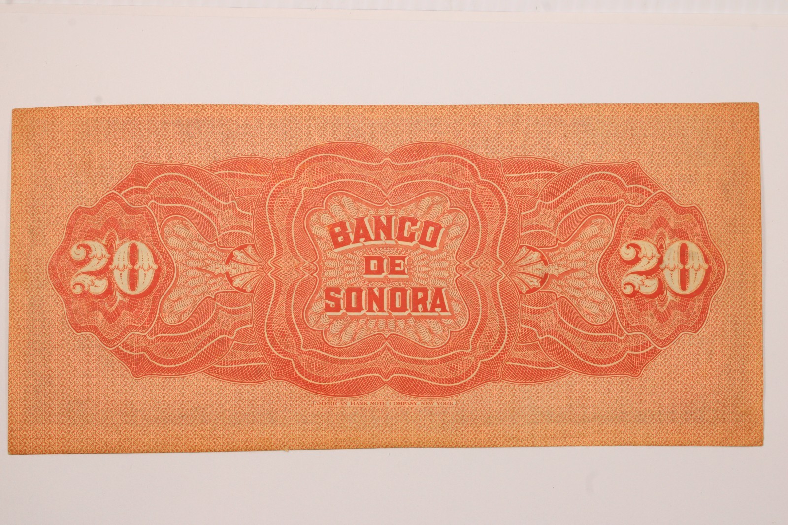 1899 - 1911 Mexico 20 pesos BANCO DE SONORA P-S421d XF # 0386