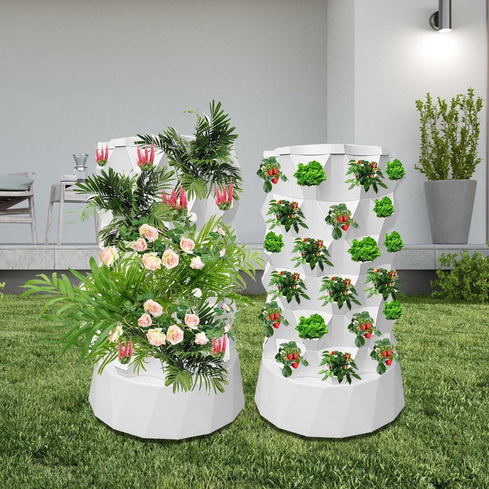 Hydroponic Tower Garden 48 Slots Hydroponic Fruit Tower Layered Hydroponic smart