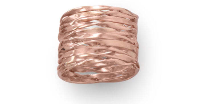 14 Karat Rose Gold Wide Textured Ring