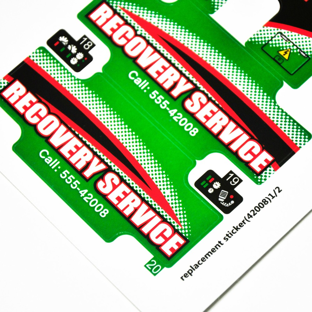 Replacement sticker for set 42008 Precut sticker