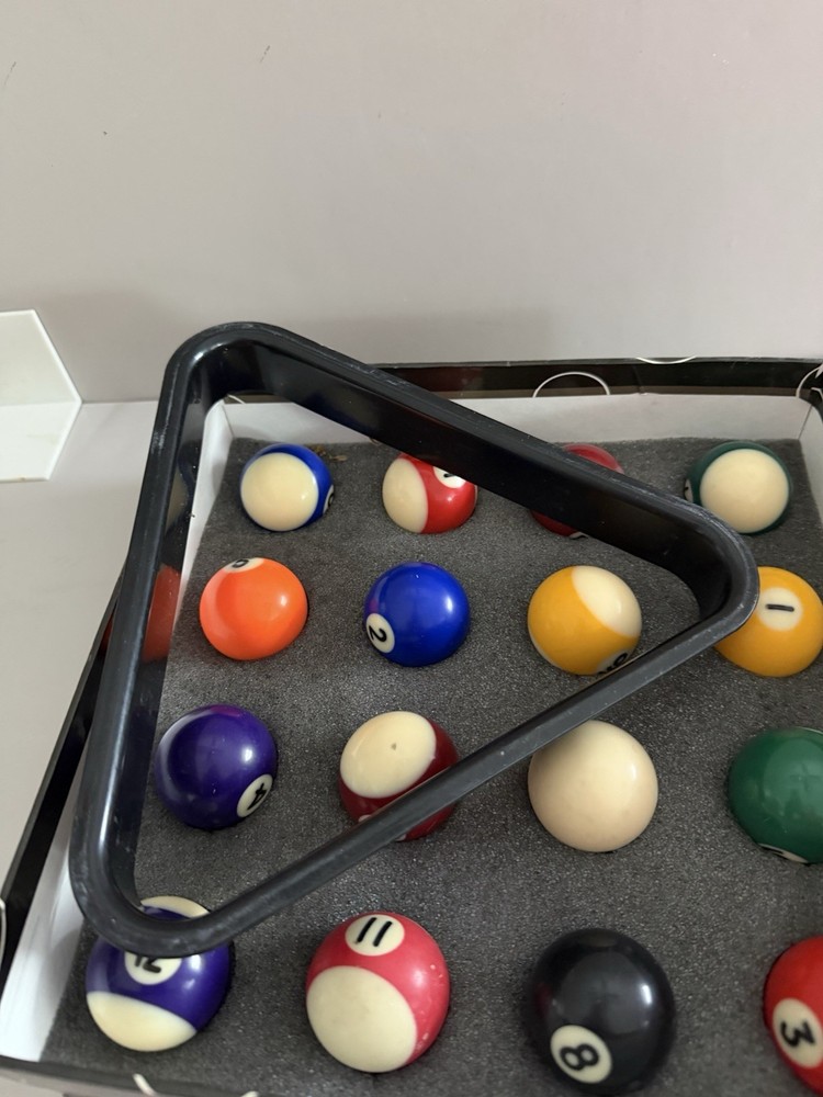 Mini Billiard Balls And Triangle 17 Piece Set