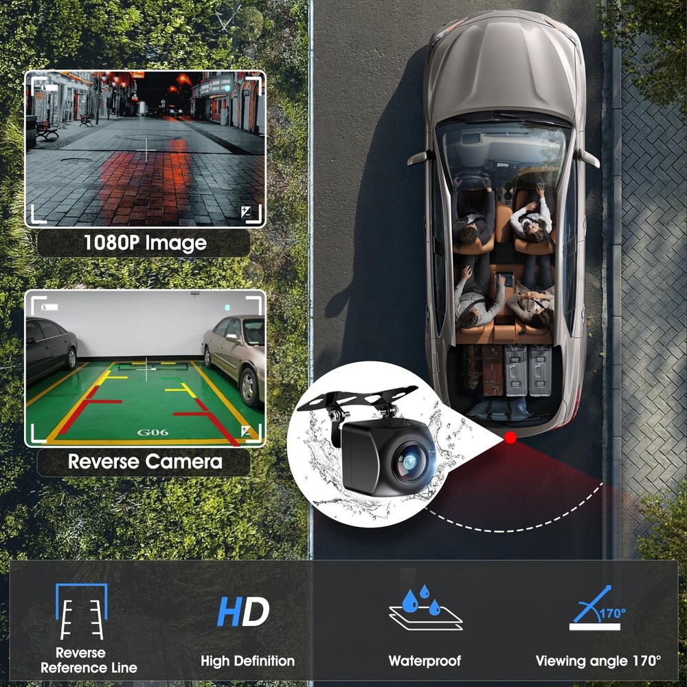 7" HD Wireless CarPlay Screen with Bluetooth Navigation & Backup Camera