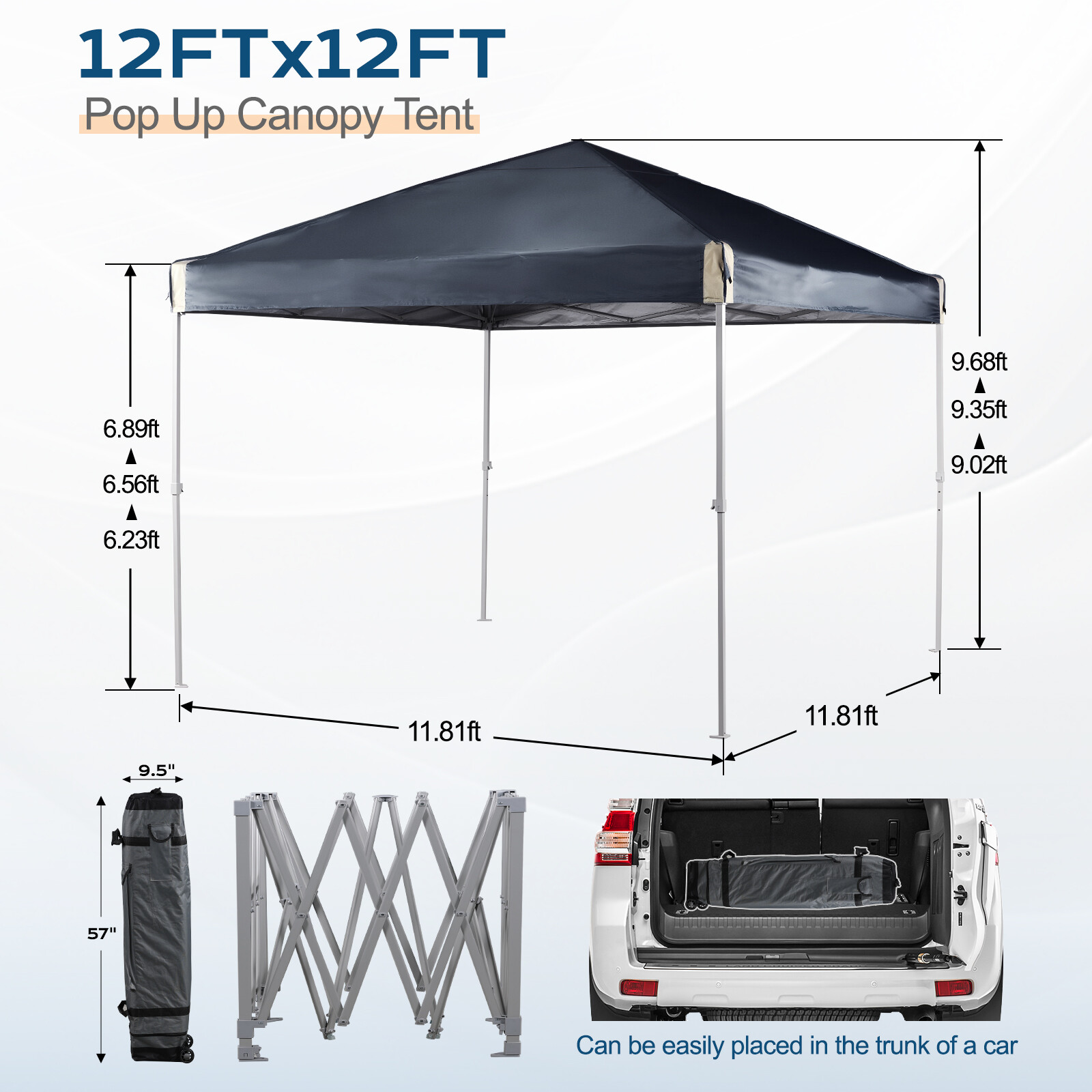 12'x12' Commercial Pop UP Canopy Heavy Duty Party Tent Folding Waterproof Gazebo