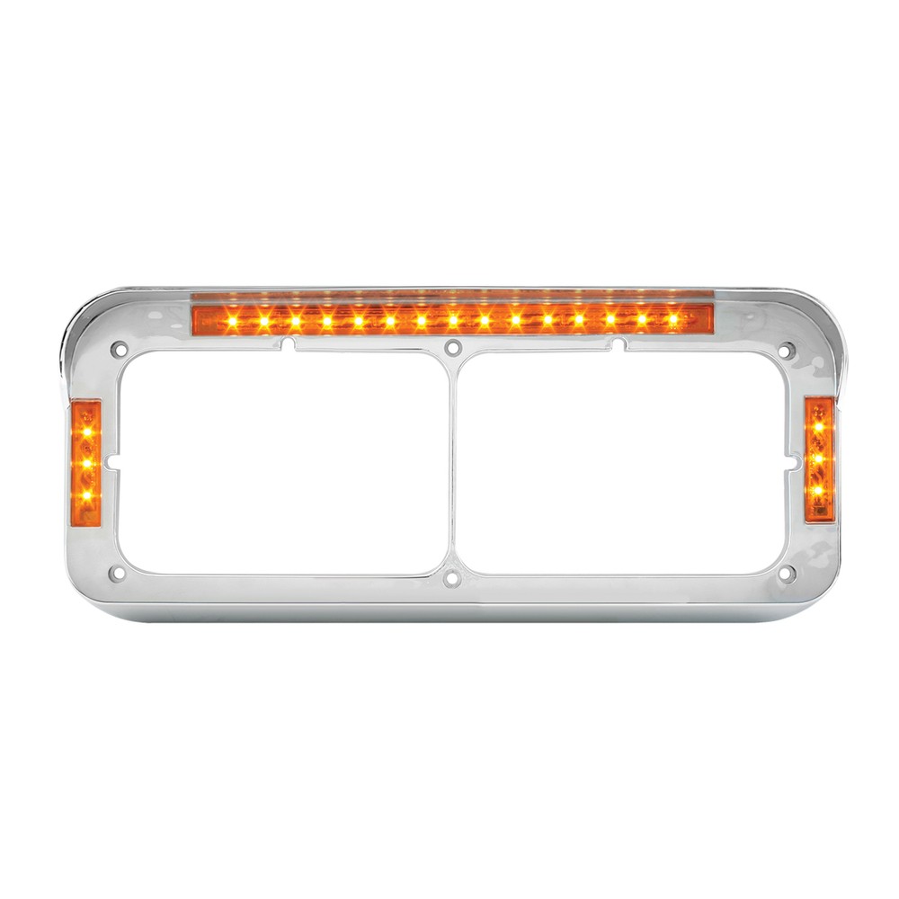 Headlight Bezel Visor Rectangular Dual Light LED SEMI TRUCKS (1)