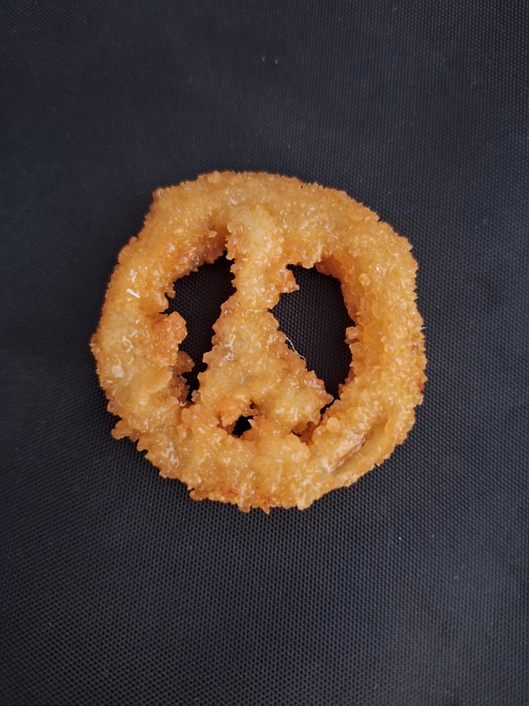 Peace symbol shaped Dairy Queen onion ring