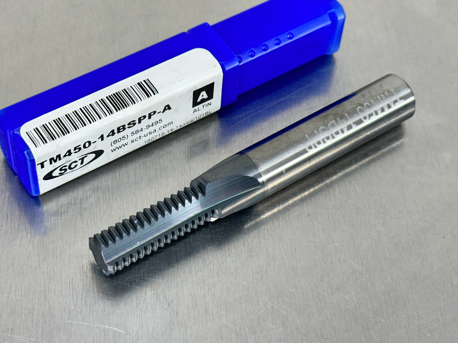 SCT 1/2 3/4-14 Carbide Thread Mill 4FL BSPP British Pipe TM450-14BSPP-A