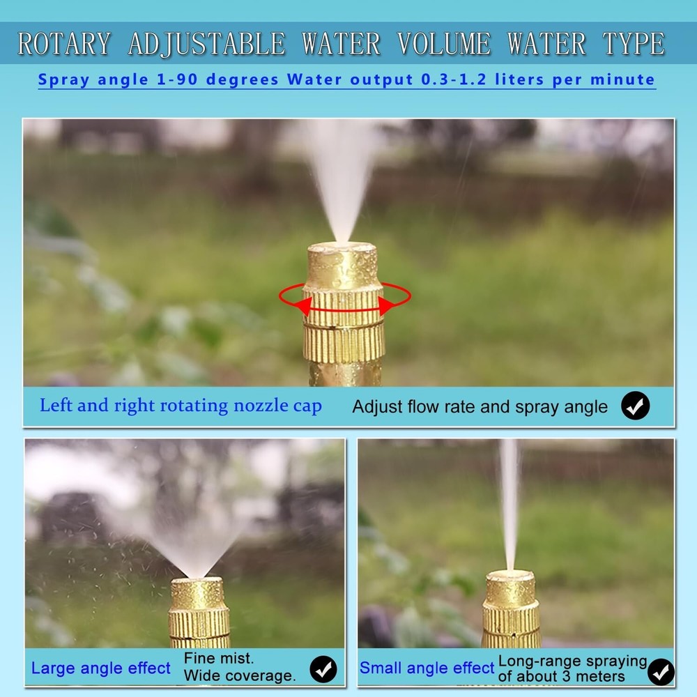 Greenhouse Drip Irrigation Kit Automatic Irrigation System 360°Adjustable 2
