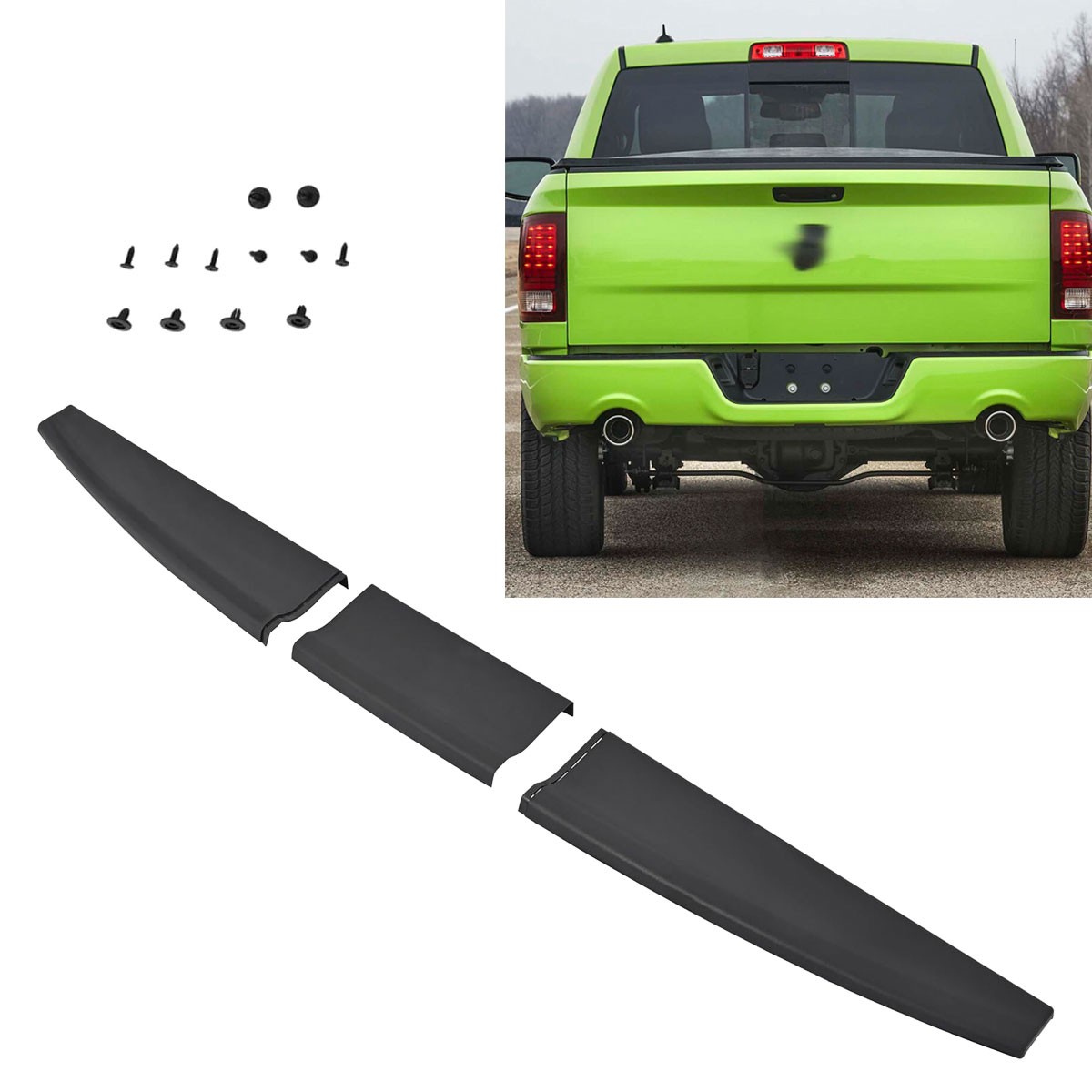 Tailgate Cover Molding Top Cap Protector Spoiler for 2009-2018 Dodge Ram Pickup