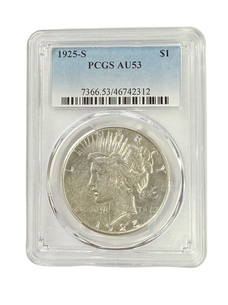 1925-S Peace Silver Dollar PCGS AU53