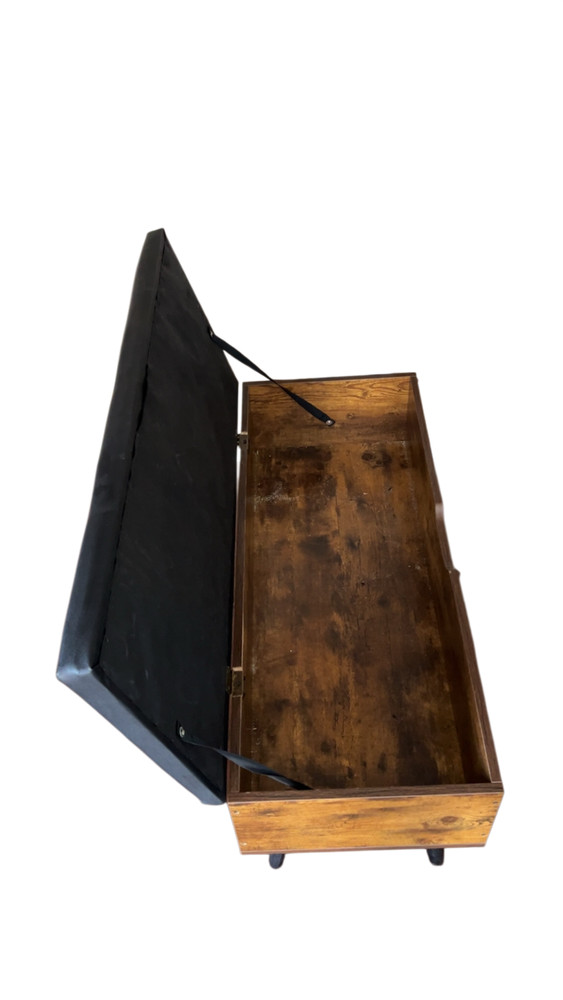 Midcentury storage bench w/hidden storage