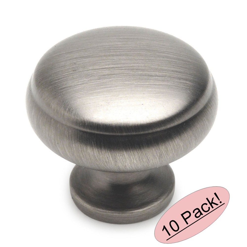 *10 Pack* Cosmas Cabinet Hardware Antique Silver Round Cabinet Knobs #1438AS
