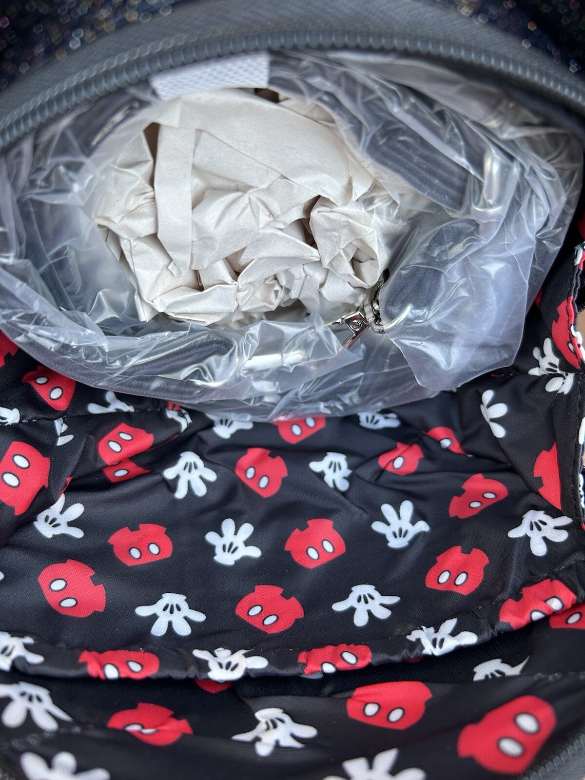 Disney Parks Loungefly Mickey Mouse 3D Head Crossbody Black Glitter Bag NWT