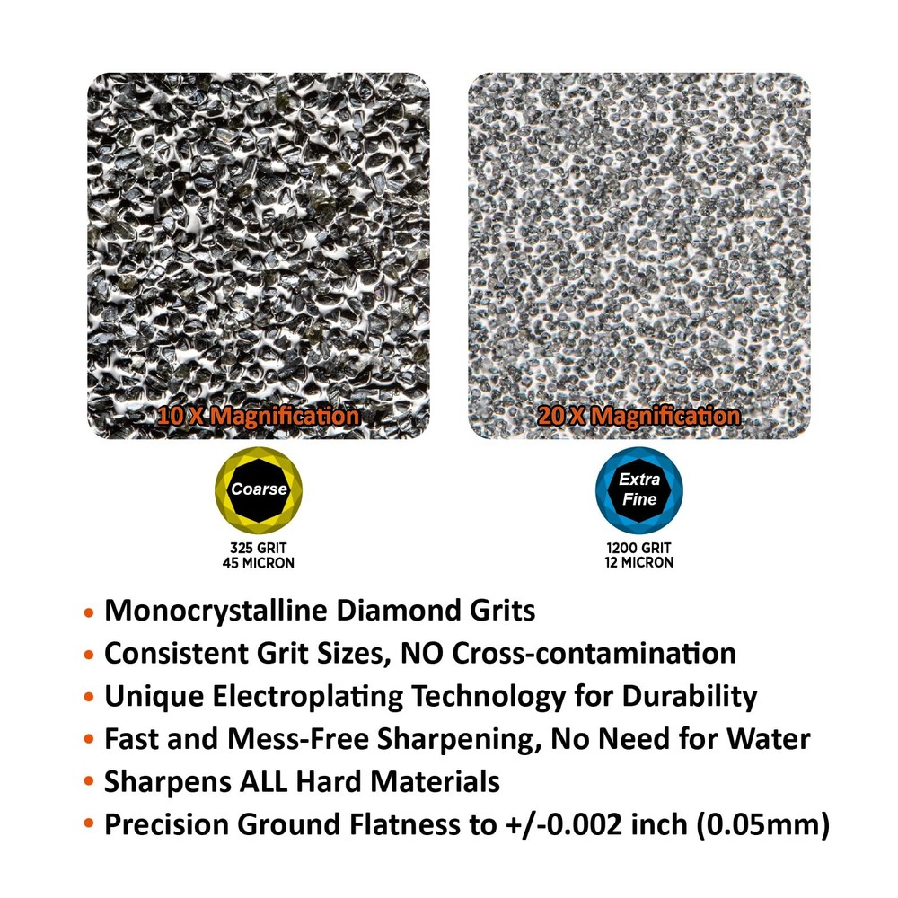 SHARPAL 162N Double-Sided Diamond Sharpening Stone Whetstone Knife Sharpener