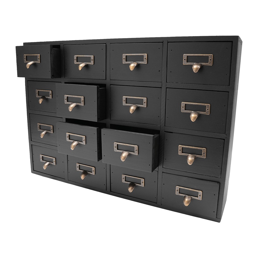 16-Drawer Storage Cabinet with Rustic Design for Organizing Essentials
