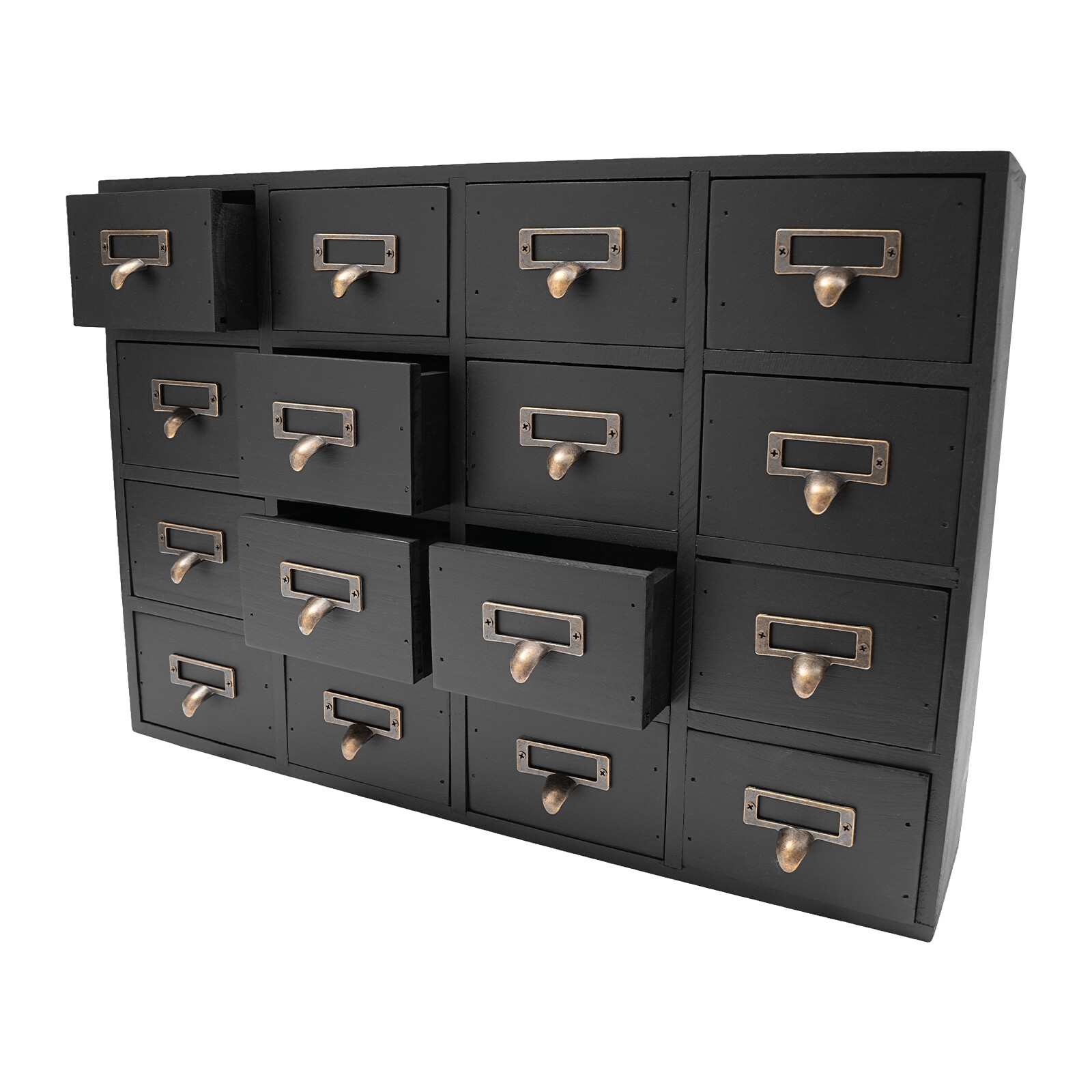 16 Drawers Vintage Tabletop Library Card Catalog Cabinet Apothecary Storage Box