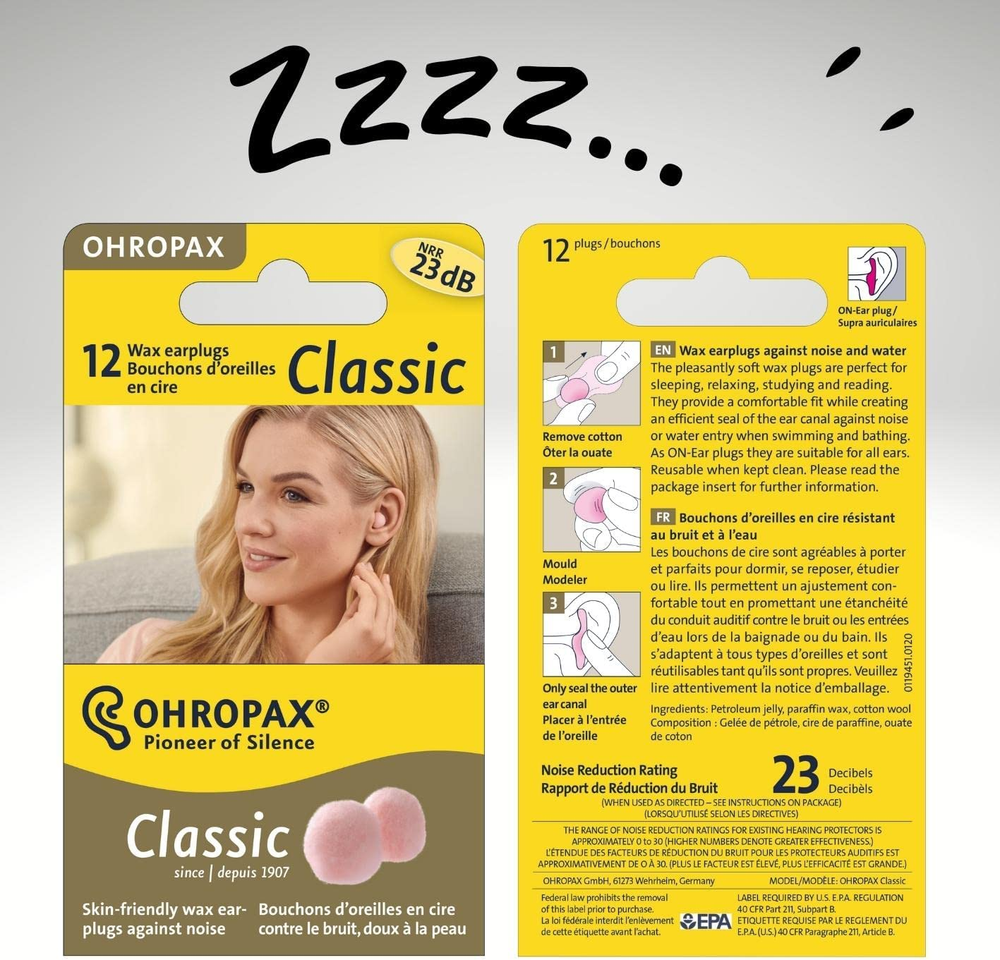 Ohropax Wax Ear Plugs, 12 Plug