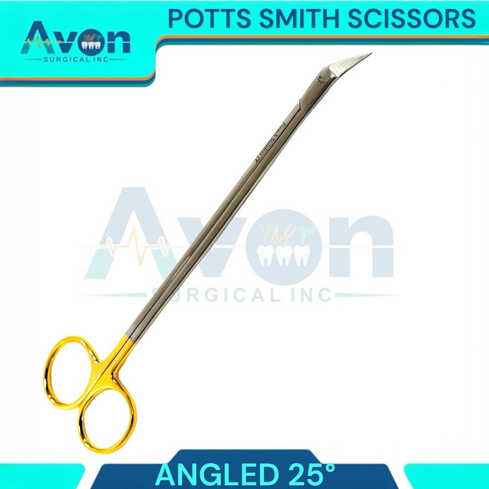 3pcs Set - Potts Smith Vascular Scissors, 25°, 90°, 125°, Angled Blades, Sharp