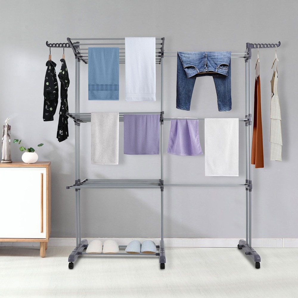 Foldable Clothes Drying Rack, Foldable Drying Rack, 3-Tier Folding Drying Rack