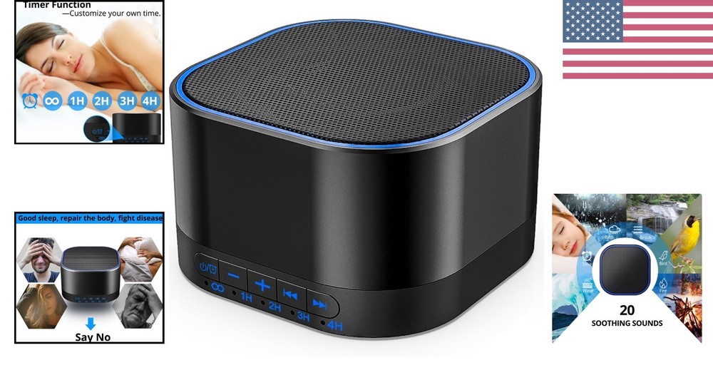 Versatile White Noise Machine with Memory Function - Travel-Friendly Design