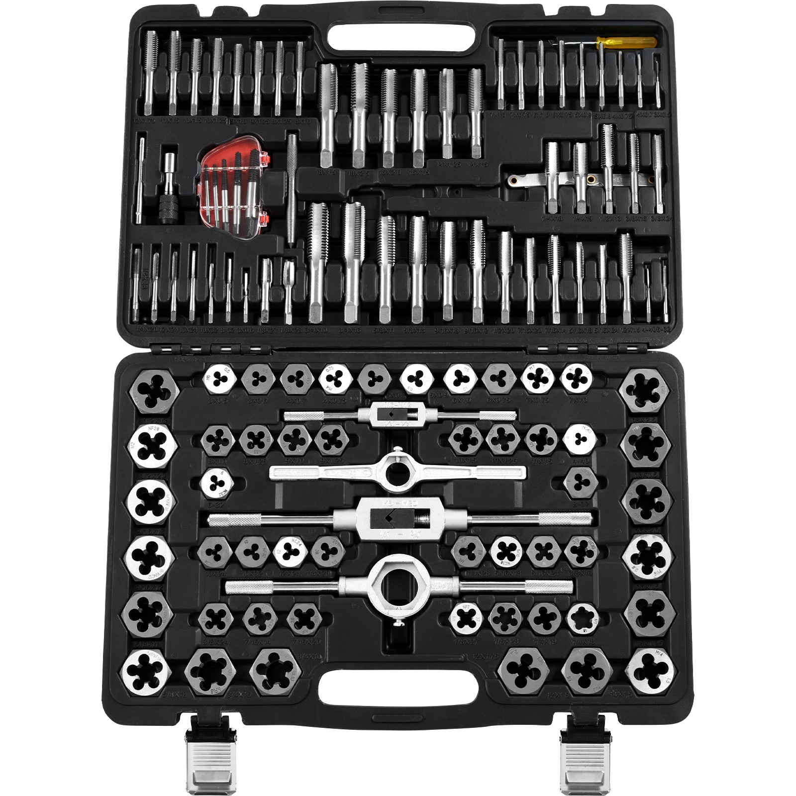 VEVOR Tap and Die Set 116Pcs Metric and SAE Size Bearing Steel Threading Tool