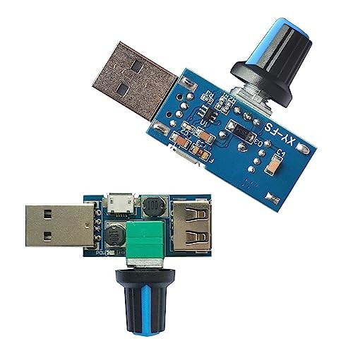 2 Pack USB Fan Controller Stepless Speed Regulator Air Volume Cooling Governor
