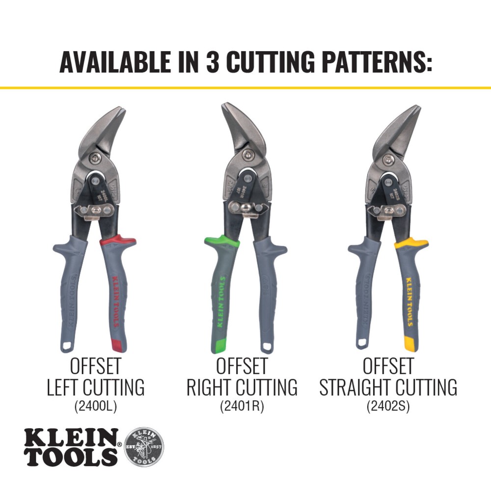 Klein Tools 2401R Offset Right-Cutting Aviation Snips