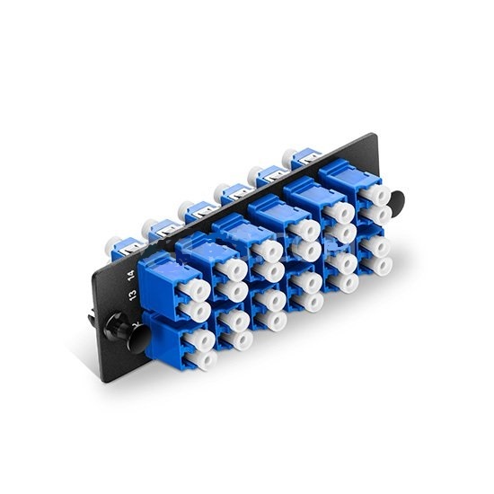 Fiber Adapter Panel with 12 LC Duplex OS2 Singlemode Adapters (Blue) - 825416