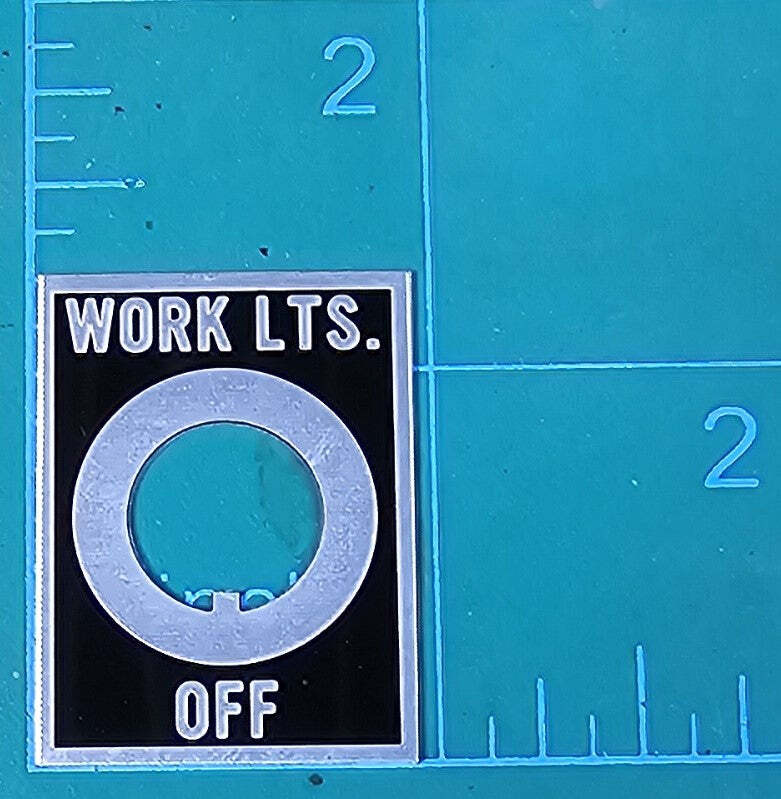 Work Lights Toggle Switch Label Plate Mack Peterbilt Kenworth Freightliner