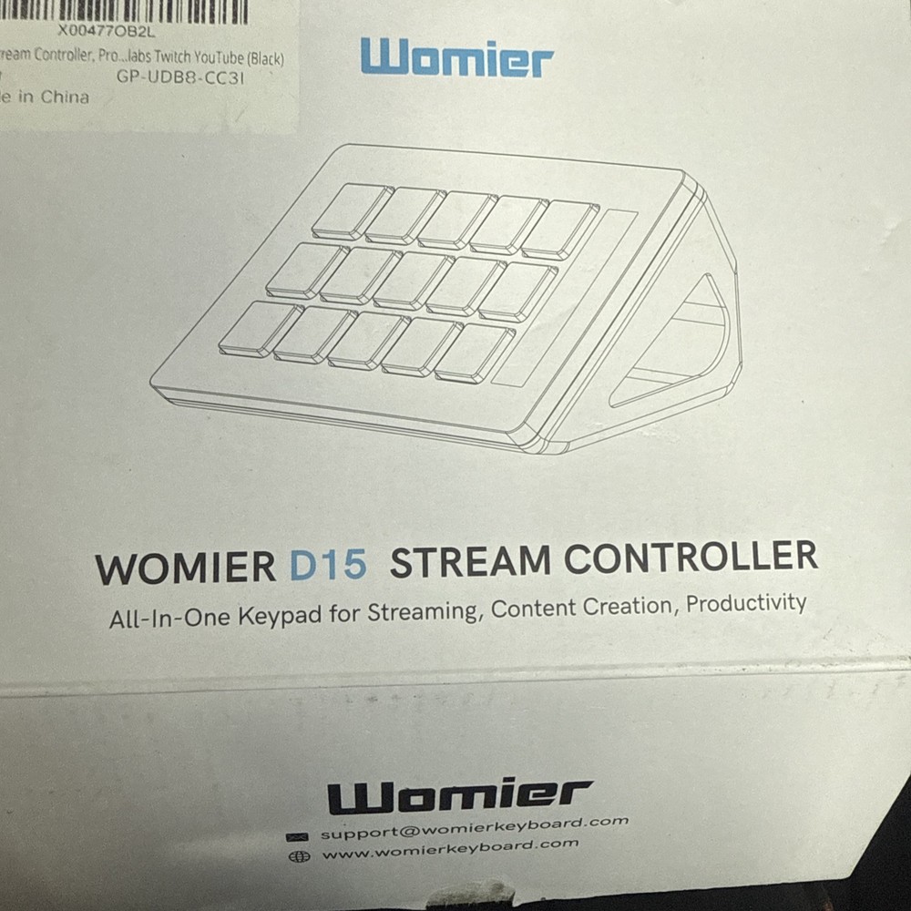 Womier D15 Stream Deck Live Content Creation Controller - Black 15 Keys