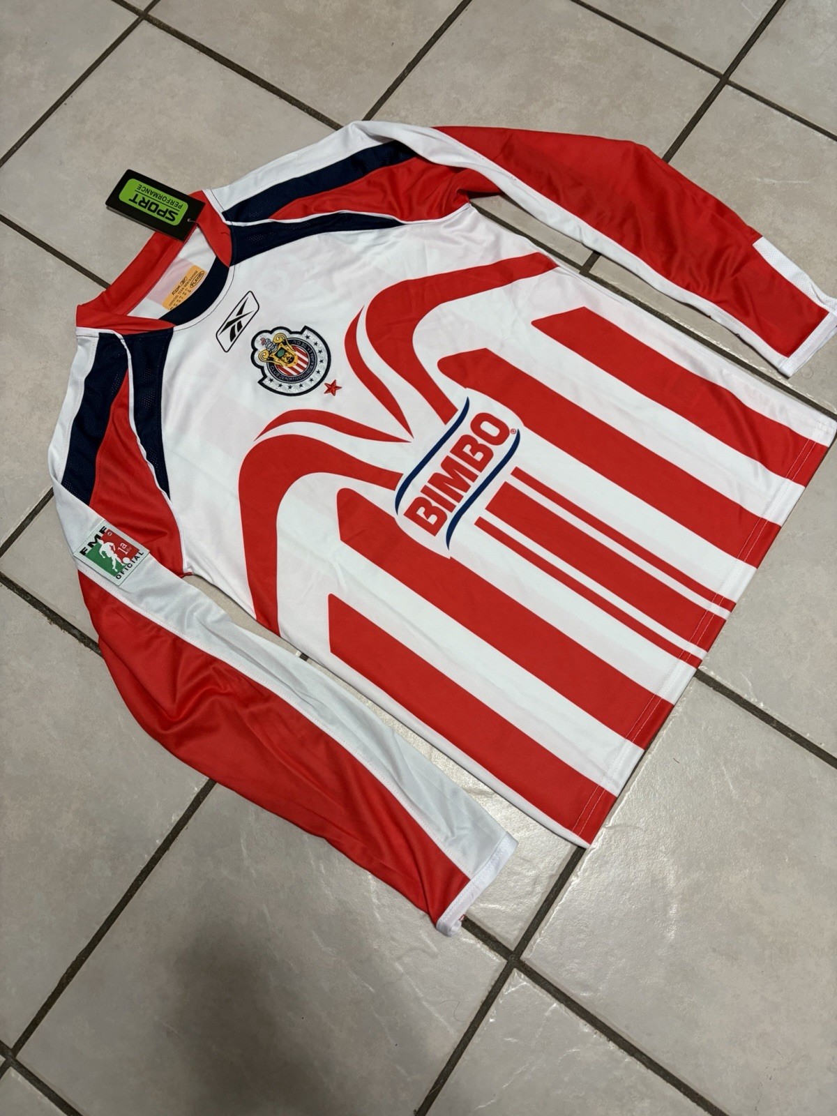 Chivas Del Guadalajara Retro 2006-07 Red Home Long Sleeve Jersey (Sz XL)