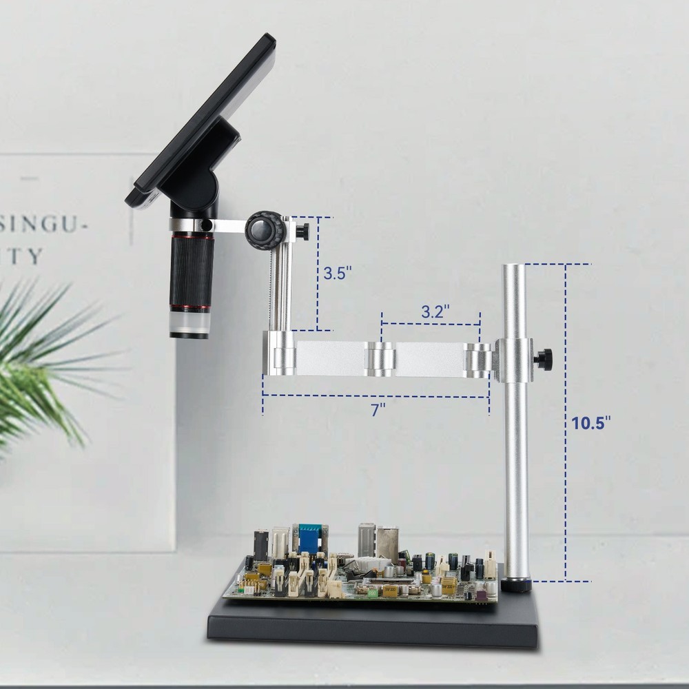 TOMLOV 4K Digital Microscope 2000x Soldering Microscope for Electronics Spin Arm