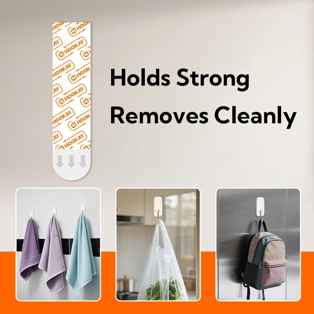 Upgrade Medium Refill Adhesive Strips, Damage-Free Hanging Strips for Indoor ...