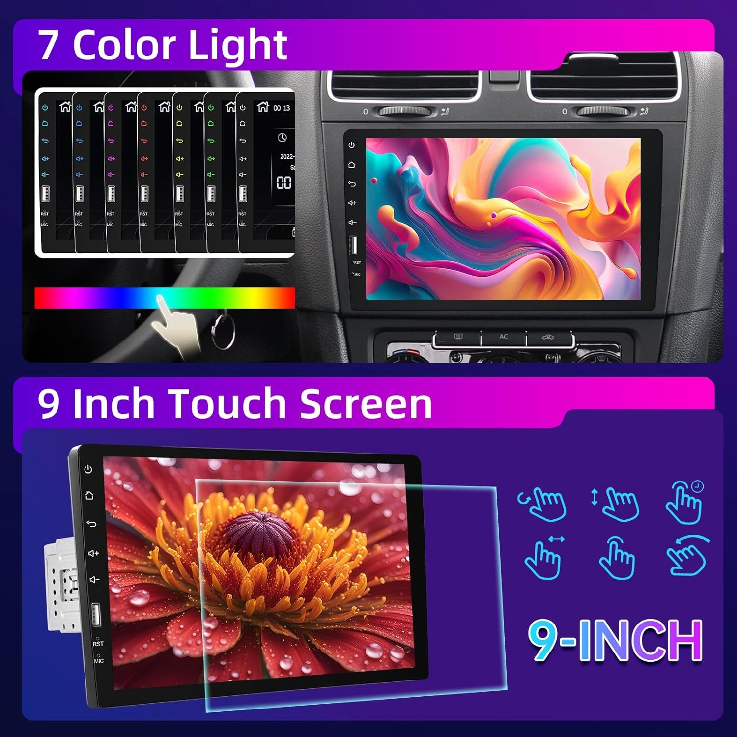 For 1994-1996 Chevy Impala SS Carplay Android Auto Single 1Din Car Stereo Radio