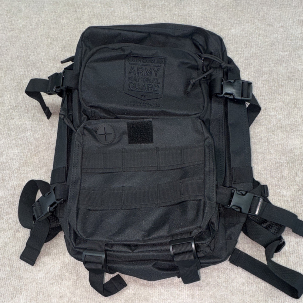 Range bag - Tactical Backpack Black Nylon Adjustable Multifunction Molle straps