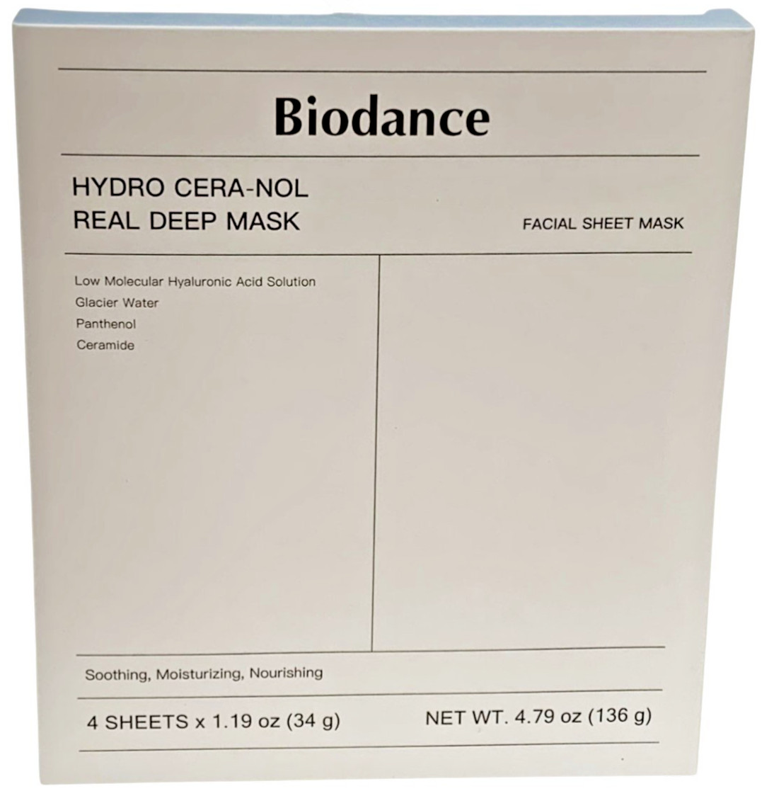 Biodance Hydro Cera-Nol Real Deep Mask Set of 8 Sheet 34g Each K-Beauty