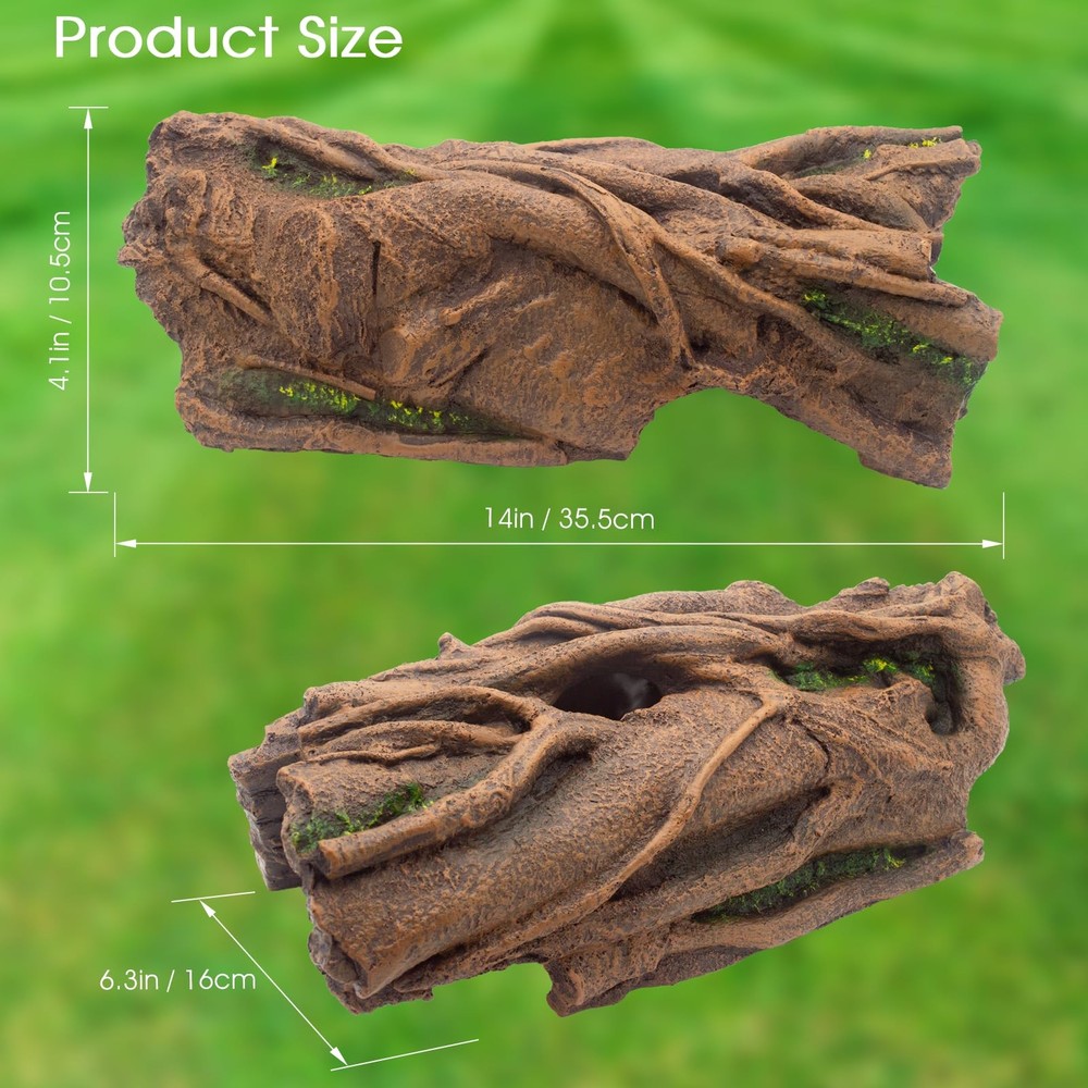Lizard Snake or Reptile Hide, Large Hollow Log Snake Hideout for Ball Python ...