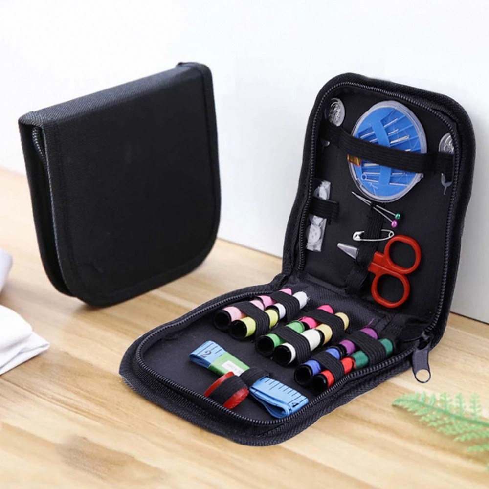 DIY Handmade Sewing Set 14 Thread Black Compact Storage Box
