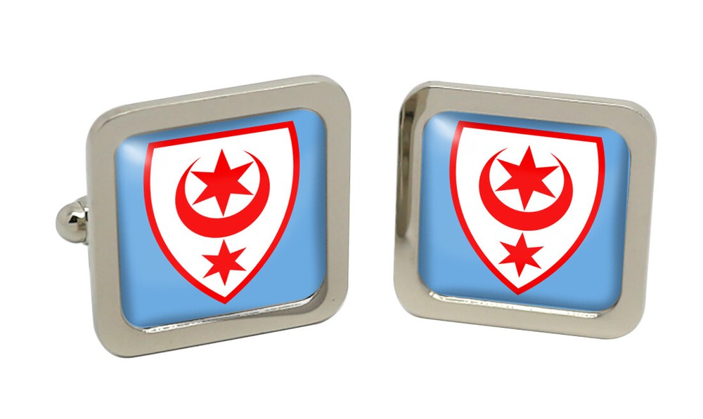 Halle (Germany) Square Cufflink in Chrome Box