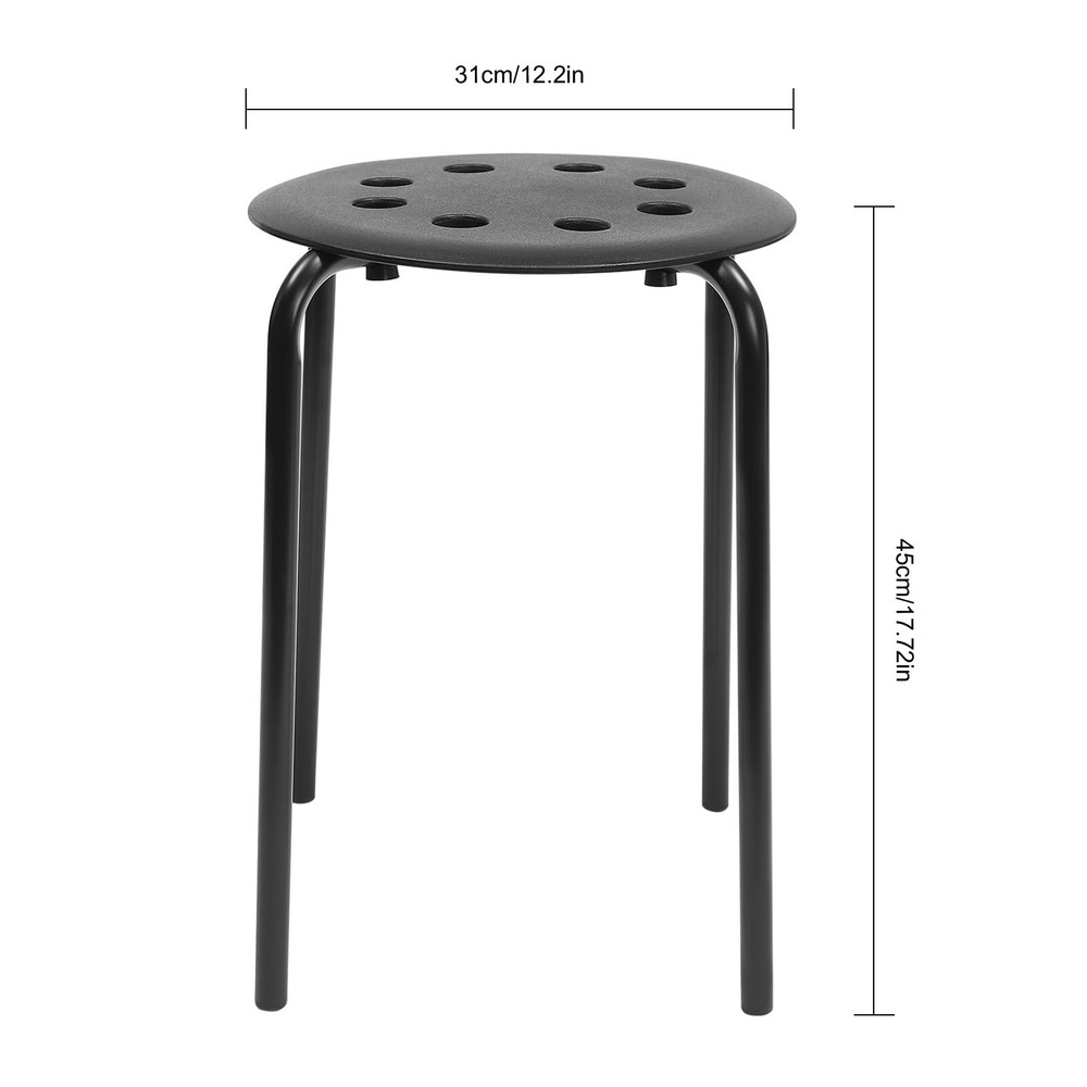 Set of 10 Portable Plastic Stack Stools 17.5" Height Backless Classroom Seating