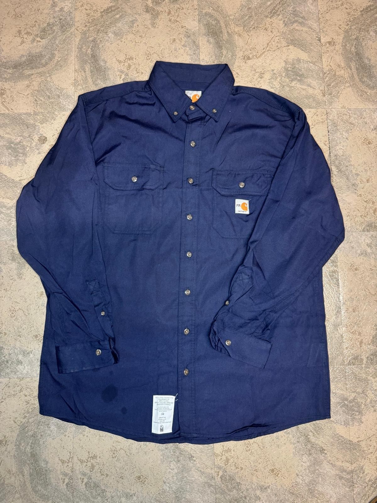 Carhartt FR CAT2 NFPA Flame Resistant Navy Blue Work Shirt